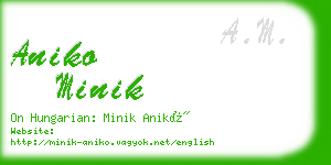 aniko minik business card